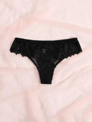 Black Floral Lace Panty
