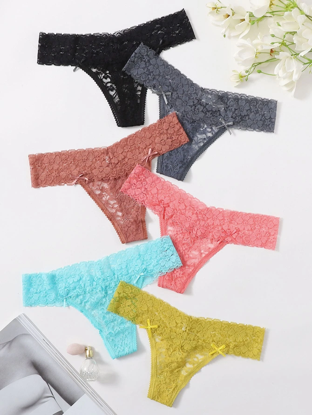 Vibrant Coloured Lace Thong